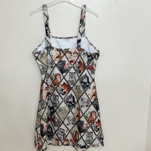 1XL - Plus Size Cat Print Cami Dress